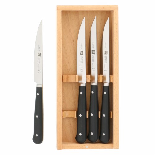 ZWILLING Porterhouse 4-pc Steak Knife Set in Beechwood Box Perspective: top