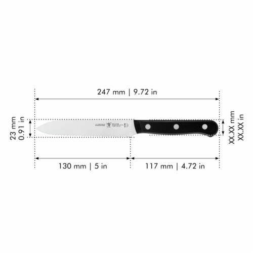 Henckels Solution 5-inch Serrated Utility Knife Perspective: top
