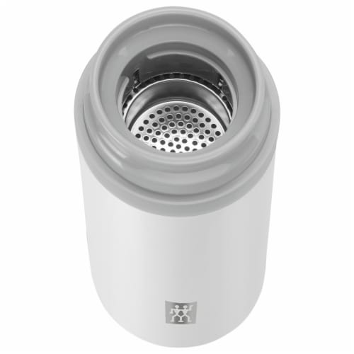 ZWILLING Thermo 14.2 oz Tea & Fruit Infuser Bottle - Silver-White Perspective: top