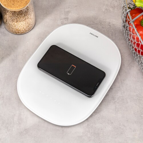 ZWILLING Enfinigy Wireless Charging Scale, White Perspective: top