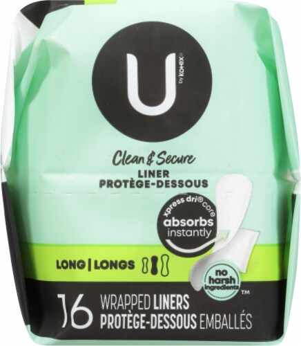 U By Kotex® Security® Lightdays® Wrapped Long Panty Liners Perspective: top