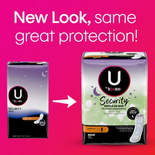 U by Kotex Security Heavy Absorbency Feminine Pad Maxi / Overnight 01404 14 per Pack Perspective: top