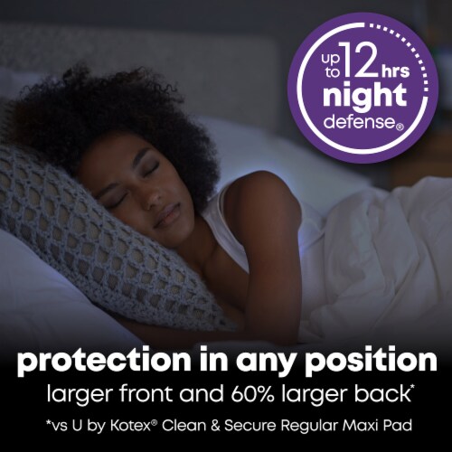 U by Kotex Clean & Secure Overnight Maxi Pads Perspective: top
