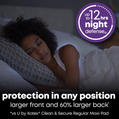 U by Kotex Security Unscented Maxi Feminine Pads Overnight Absorbency Pads Perspective: top