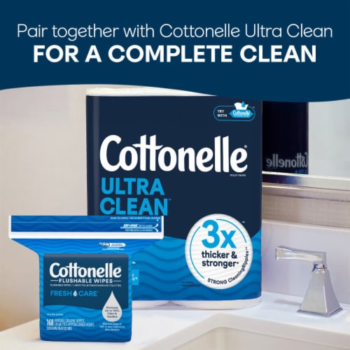 Cottonelle Fresh Care Flushable Wet Wipes Refill Pack Adult Wet Wipes Perspective: top
