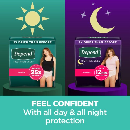 Depend Adult Incontinence Underwear Fresh Protection for Women, Size XL Perspective: top