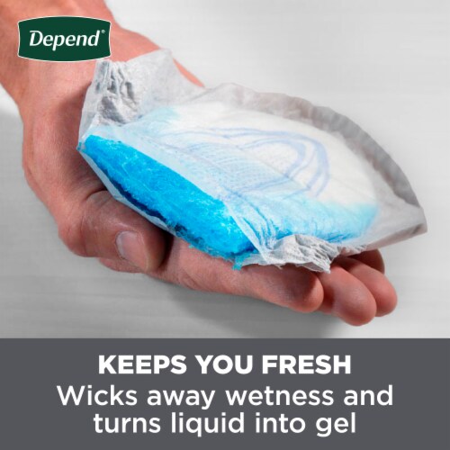 Depend Incontinence Guards/Incontinence Pads for Men/Bladder Control Pads Maximum Absorbency Guards Perspective: top