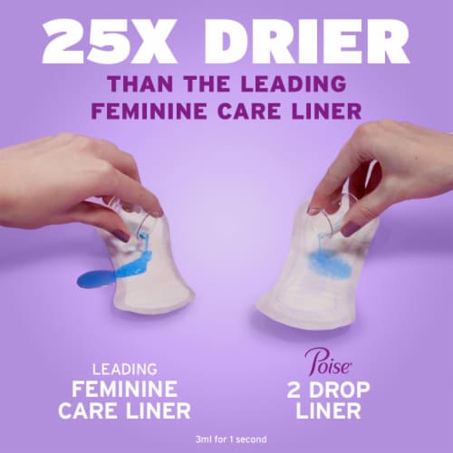 Poise Very Light Absorbency Daily Incontinence Panty Liners Perspective: top