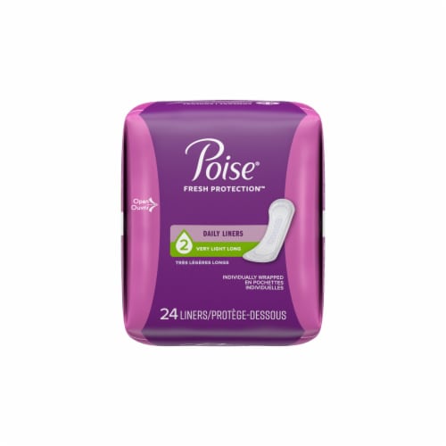 Poise® Very Light Long Length Incontinence Panty Liners Perspective: top