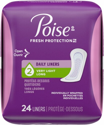 Poise® Very Light Long Length Incontinence Panty Liners Perspective: top