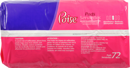 Poise Moderate Absorbency Pads Perspective: top