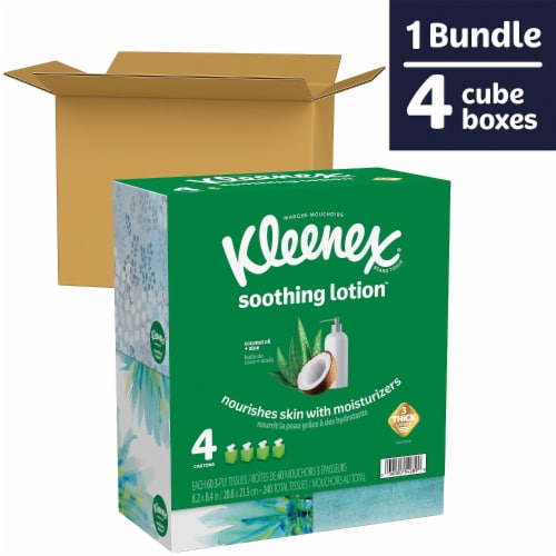 Kleenex Soothing Lotion Facial Tissues 4 Count Perspective: top