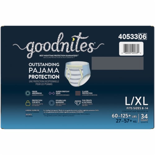 Goodnites Boys' Bedwetting Underwear, L/XL (60-125+ lbs) Perspective: top
