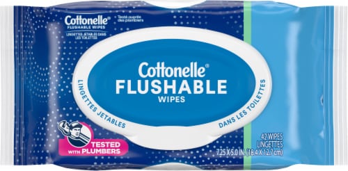 Cottonelle® Flushable Wet Wipes Refill Perspective: top