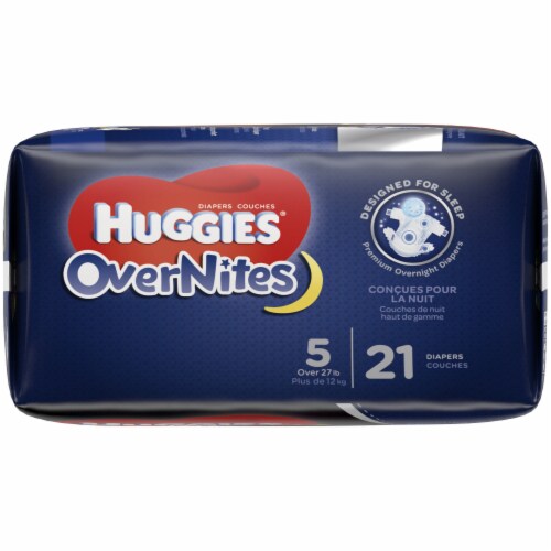 Huggies OverNites Baby Diapers, Size 5 (27+ lbs) Perspective: top