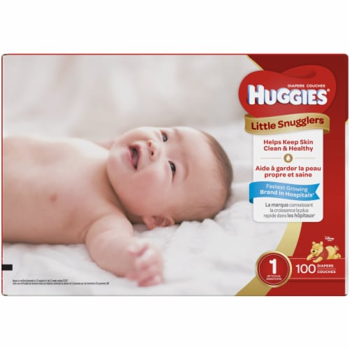 Huggies Little Snugglers Baby Diapers, Size 1 (8-14 lbs) Perspective: top