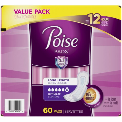 Poise Ultimate Absorbency Long Incontinence Pads Perspective: top