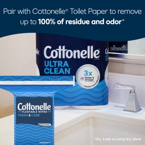 Cottonelle Fresh Care Flushable Wet Wipes Refill Pack Adult Wet Wipes Perspective: top