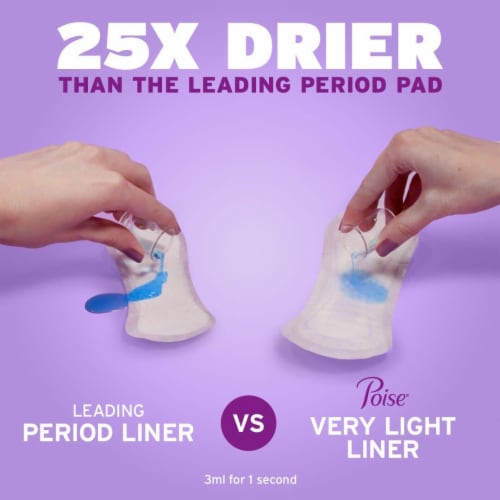 Poise Very Light Absorbency Daily Incontinence Panty Liners Perspective: top