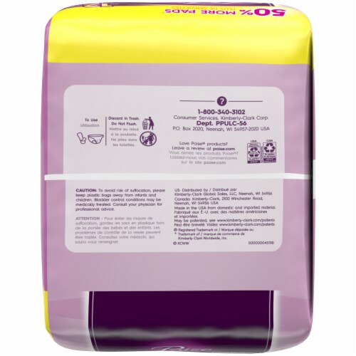 Poise Regular Length Ultimate Absorbency Pads Perspective: top