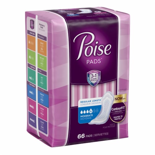 Poise Moderate Absorbency Regular Pads Perspective: top
