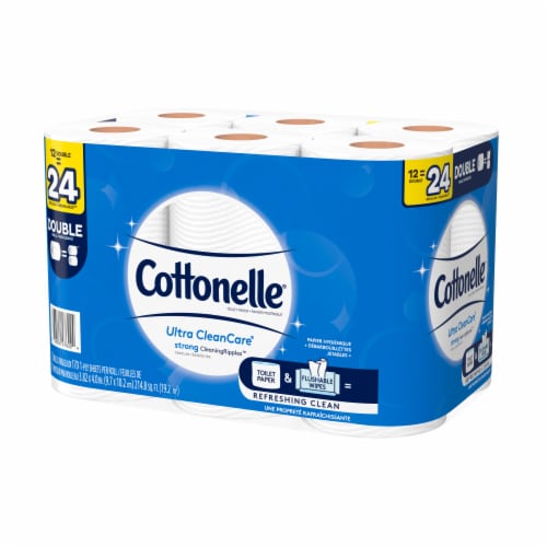Cottonelle® Ultra CleanCare® Double Roll Toilet Paper Perspective: top