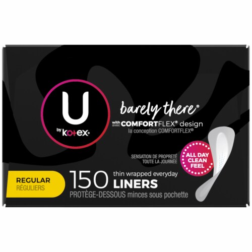 U by Kotex Barely There Regular Everyday Liners Perspective: top