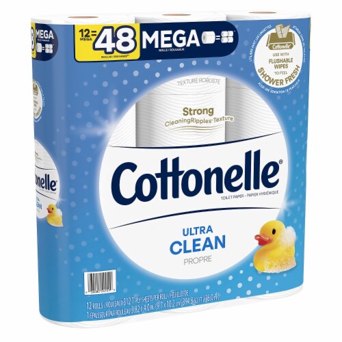 Cottonelle® Ultra CleanCare® Mega Roll Toilet Paper Perspective: top