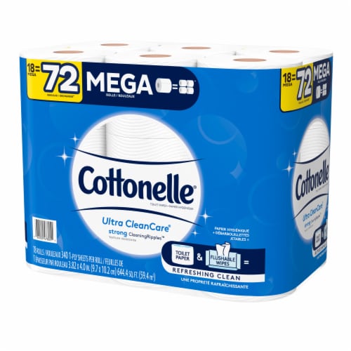 Cottonelle® Ultra CleanCare Mega Roll Bath Tissue Perspective: top