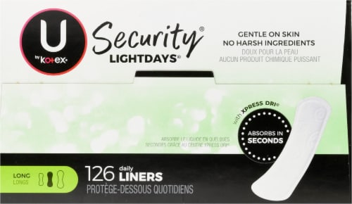 U by Kotex® Security® Lightdays® Long Panty Liners Perspective: top