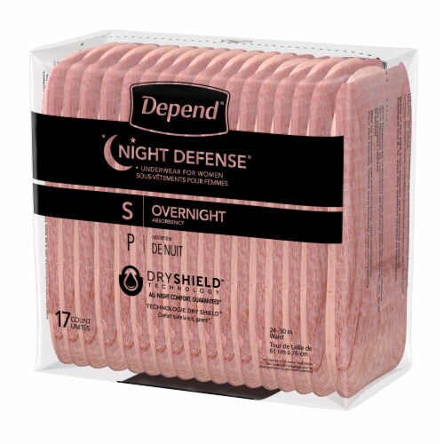  Depend Night Defense Incontinence Underwear for Women,  Disposable, Overnight, Small, Blush, 34 Count (Packaging May Vary) : Health  & Household