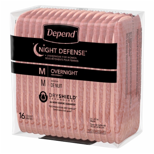 Depend Night Defense Adult Incontinence Underwear Overnight Absorbency  Medium Blush Underwear, 15 count - Kroger