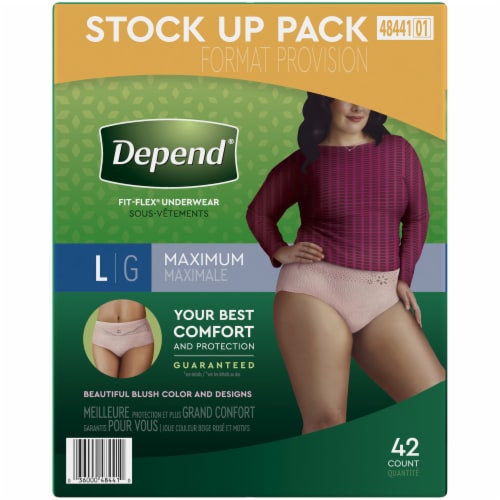 Depend® FIT-FLEX® Women's Large Blush Incontinence Underwear Perspective: top