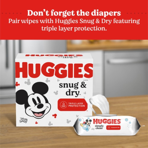 Huggies Simply Clean Unscented Baby Wipes Perspective: top