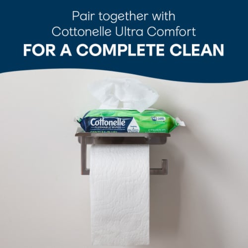 Cottonelle GentlePlus Flushable Wet Wipes with Aloe & Vitamin E Flip-Top Packs Adult Wet Wipes Perspective: top