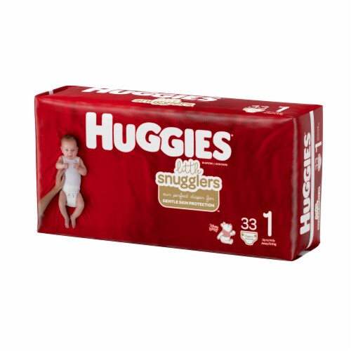 Huggies Little Snugglers Baby Diapers, Size 1 (8-14 lbs) Perspective: top