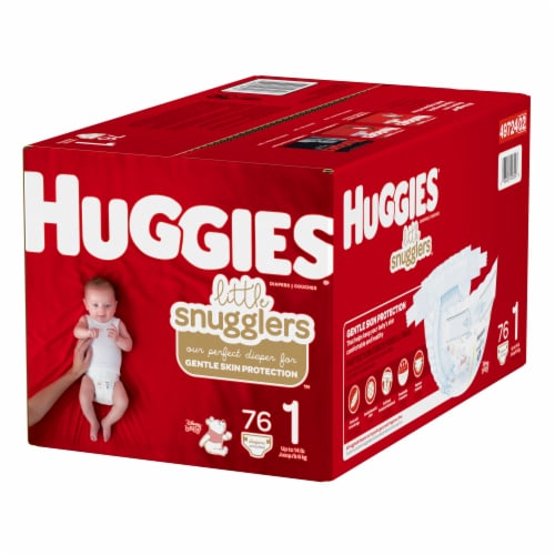 Huggies Little Snugglers Baby Diapers, Size 1 (8-14 lbs) Perspective: top