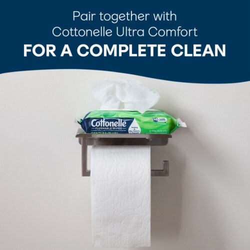 Cottonelle GentlePlus Flushable Wet Wipes with Aloe & Vitamin E Flip-Top Packs Adult Wet Wipes Perspective: top