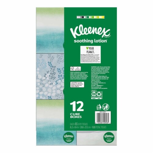 Kleenex Soothing Lotion Tissue, 3-Ply, 85 Count (12 Pack) Perspective: top