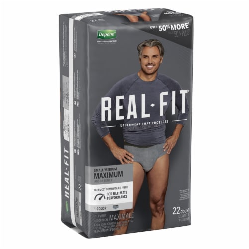Depend Real Fit® Maximum Absorbency Small/Medium Men Underwear - Gray Perspective: top