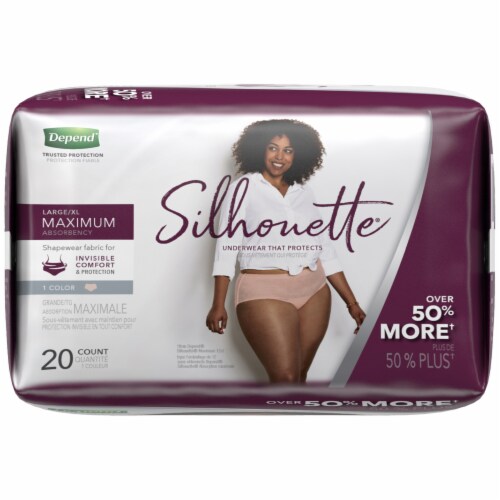 Depend Silhouette Size Medium Maximum Absorbency 4 Count Colors Shapewear  Fabric