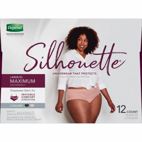 Depend Silhouette Maximum Absorbency L/XL Incontinence Underwear