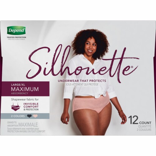 Depend Silhouette Maximum Absorbency L/XL Incontinence Underwear for Women Perspective: top