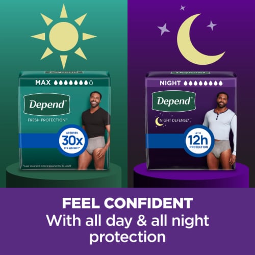 Depend Adult Incontinence Underwear Night Defense for Men, Size L Perspective: top