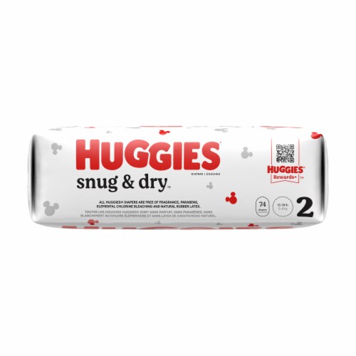 Huggies Snug & Dry Baby Diapers Size 2 (12-18 lbs) Perspective: top