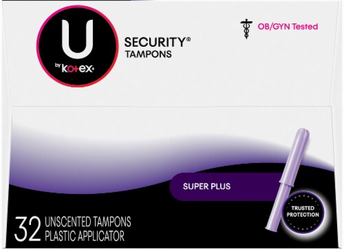 U by Kotex Security Super Plus Unscented Tampons Perspective: top