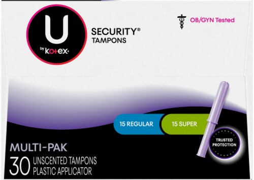 U by Kotex Security Regular and Super Tampon Multi-Pack Perspective: top
