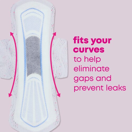 U by Kotex Balance Sized for Teens Ultra Thin Overnight Pads with Wings Overnight Absorbency Perspective: top