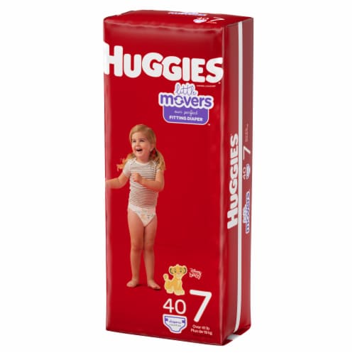 Huggies Little Movers Baby Diapers, Size 7 (41+ lbs) Perspective: top