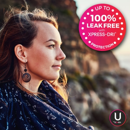U by Kotex CleanWear Ultra Thin Regular Feminine Pads with Wings Perspective: top